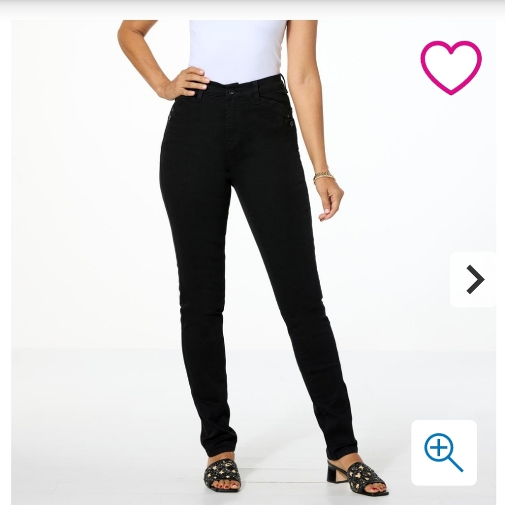 EUC DG2 By Diane Gilman Black Perfect Stretch Skinny Jeans - 16W